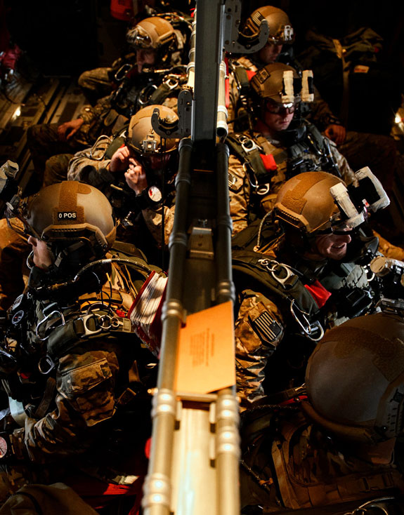 Special Reconnaissance Airmen on a plane