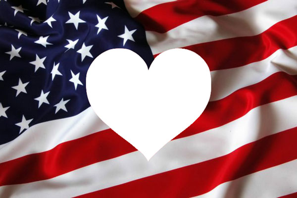 United States Flag with heart